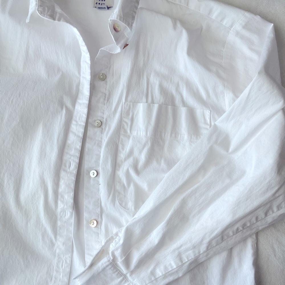 White button down top